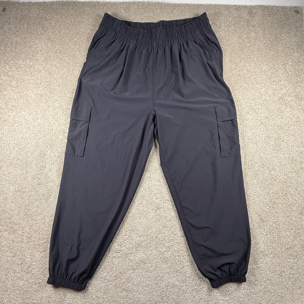Vuori Womens XL Charcoal Grey High Rise Cargo Jogger Pants Stretch Activewear